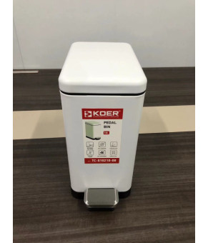 Мусорное ведро с плавным закрытием прямоугольное Koer TC-010210-08 10л белый (KR5598)