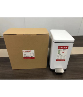 Мусорное ведро с плавным закрытием прямоугольное Koer TC-010210-08 10л белый (KR5598)