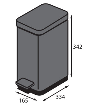 Мусорное ведро Koer с плавным закрытием прямоугольное 10 л серое (KR5599)