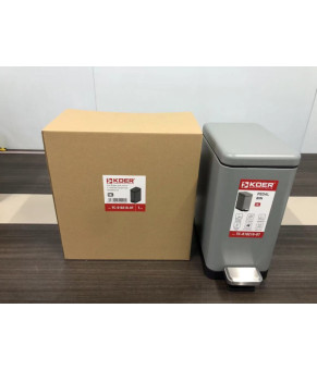 Мусорное ведро Koer с плавным закрытием прямоугольное 10 л серое (KR5599)