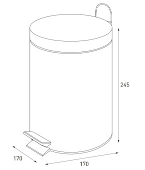 Мусорное ведро круглое Zerix Solo-TC0103 SS Color 3 л цвет нержавейка (ZX5895)