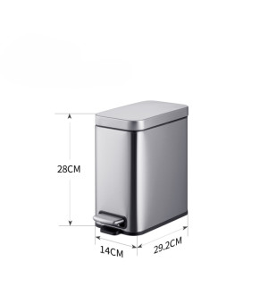 Ведро для мусора Mixxus Premium Quadro-TC0105 SS Color 5л (MI7062)