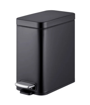 Ведро для мусора Mixxus Premium Quadro-TC0105 Black 5л с плавным закрытием, матовое черное (MI7061)