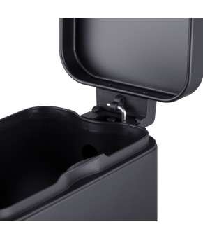 Ведро для мусора Mixxus Premium Quadro-TC0105 Black 5л с плавным закрытием, матовое черное (MI7061)