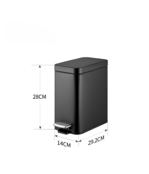 Ведро для мусора Mixxus Premium Quadro-TC0105 Black 5л с плавным закрытием, матовое черное (MI7061)