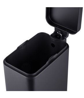 Ведро для мусора Mixxus Premium Quadro-TC0105 Black 5л с плавным закрытием, матовое черное (MI7061)