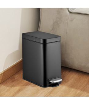 Ведро для мусора Mixxus Premium Quadro-TC0105 Black 5л с плавным закрытием, матовое черное (MI7061)