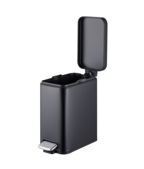 Ведро для мусора Mixxus Premium Quadro-TC0105 Black 5л с плавным закрытием, матовое черное (MI7061)