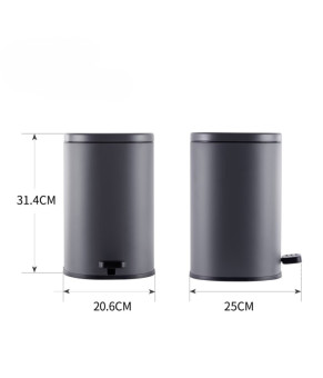 Ведро для мусора Mixxus Premium Olivary-TC0105 Graphite 5 л (MI7063)