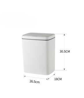 Мусорное ведро сенсорное прямоугольное Mixxus WAVE-TC0110 White 10 л цвет белый (MI7073)