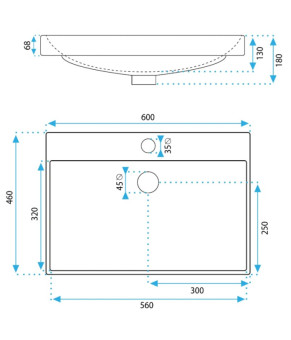 Умывальник (раковина) REA MANDY WHITE белый врезной (REA-U3326)