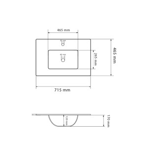 Умывальник (раковина) VBI MORTARA 70 WHITE врезной (VBI-018041)