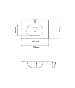 Умывальник (раковина) VBI PORDENONE WHITE врезной (VBI-018047)