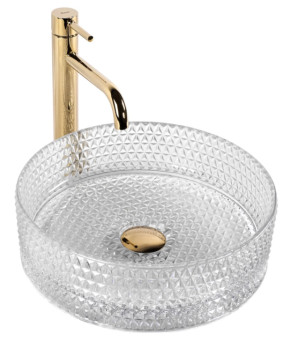 Умывальник (раковина) REA CRISTAL TRANSPARENT накладной  (REA-U9670)
