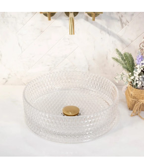 Умывальник (раковина) REA CRISTAL TRANSPARENT накладной  (REA-U9670)