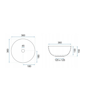 Умывальник (раковина) REA STELLA ROSE GOLD EDGE накладной * (REA-U7444)