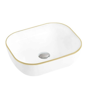 Умывальник (раковина) MEXEN MIRABEL WHITE GOLD EDGE накладной (MEX-22115005)