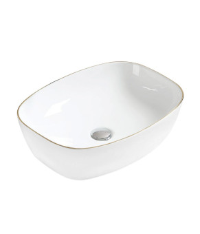 Умывальник (раковина) MEXEN LITA WHITE GOLD EDGE накладной (MEX-22124905)