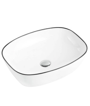 Умывальник (раковина) MEXEN LITA WHITE BLACK EDGE накладной (MEX-22124907)