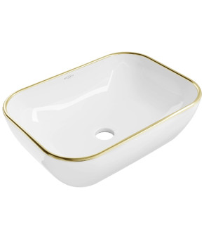 Умывальник (раковина) MEXEN RITA WHITE GOLD EDGE накладной  (MEX-21084505)