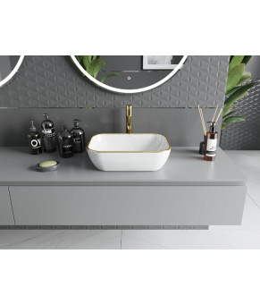 Умывальник (раковина) MEXEN RITA WHITE GOLD EDGE накладной  (MEX-21084505)