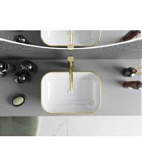 Умывальник (раковина) MEXEN RITA WHITE GOLD EDGE накладной  (MEX-21084505)