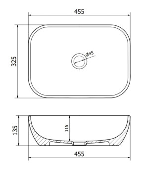 Умывальник (раковина) MEXEN RITA WHITE GOLD EDGE накладной  (MEX-21084505)