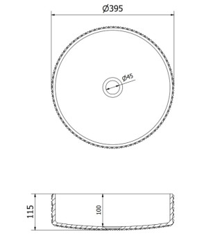 Умывальник (раковина) MEXEN AURA BLACK накладной (MEX-24013970)
