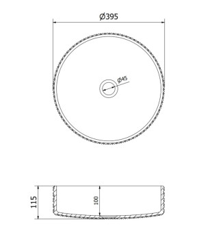 Умывальник (раковина) MEXEN AURA TRANSPARENT MATT накладной * (MEX-24013930)