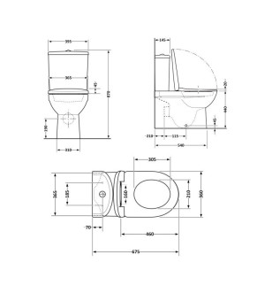 Унитаз-компакт Qtap Scorpio безободковый Ultra Quiet Soft-close (QT14226088AW)