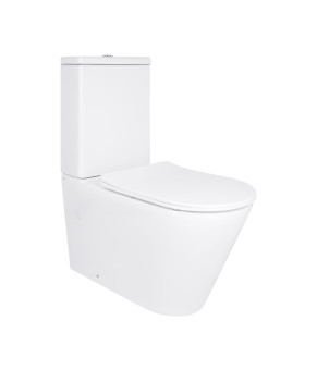 Унитаз напольный Qtap Vlasta Ultra Quiet безобедочный с сиденьем Soft-close WHITE QT28228300W
