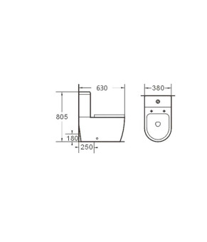 Унитаз-компакт Aquastream Nuoro с бачком и сиденьем дюропласт Ultra Flush (18 843)
