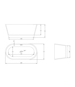 Ванна отдельностоящая Jetta WB 160 * 75 * 58 ( А0058043 )