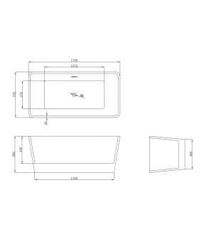 Ванна отдельностоящая Mia WB 170 * 75 * 58 ( А0058047 )