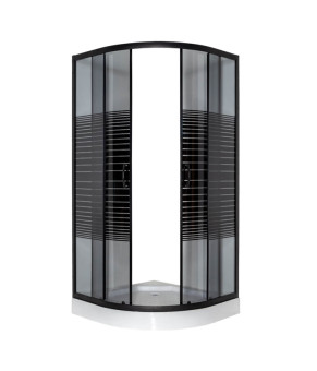 Душевая кабина VIVIA 091 Black s line JK New 90*90*191 низкий поддон ( А0055604 )