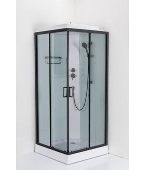 Душевой бокс Poli black - HL 90*90*215 мелкий поддон ( А0058302 )