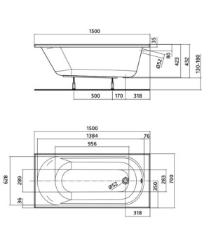 Ванна акриловая Kolo Opal Plus 160x70 (XWP136000N)