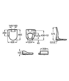 Сиденье с функцией биде Roca Multiclean 2.2 Round Advance A804001001