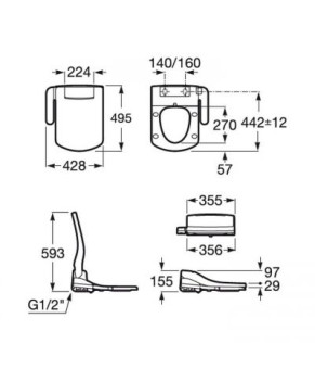 Сиденье с функцией биде Roca Multiclean 2.2 Square Advance A804002001