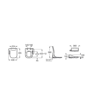 Сиденье с функцией биде Roca Multiclean 2.2 Soft Advance A804004001