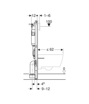 Инсталляция Geberit Duofix (112 см) с бачком Delta (12 см) и кнопкой Delta01 альпийский белый (458.133.11.3)