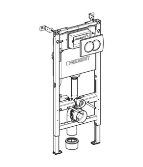 Инсталляция Geberit Duofix (112 см) с бачком Delta (12 см) и кнопкой Delta01 хром  глянцевий (458.133.21.3)