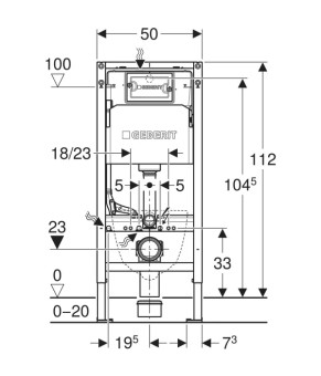 Инсталляция Geberit Duofix (112 см) с бачком Delta (12 см) и кнопкой Delta01 хром  глянцевий (458.133.21.3)