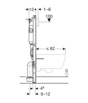 Инсталляция Geberit Duofix (112 см) с бачком Delta (12 см) и кнопкой Delta01 хром  глянцевий (458.133.21.3)