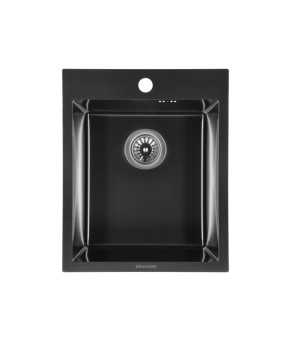 Мойка кухонная GRANADO Pravia S201 black honeycomb 490-590 мм (нержавеющая сталь AISI 201)