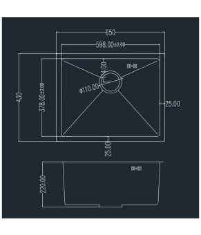 Мойка кухонная GRANADO Under top L STEEL S304 (GS09304)