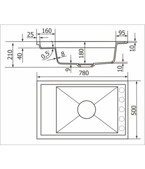 Мойка кухонная GRANADO Estella White прямоугольная Nanogranite (3305)