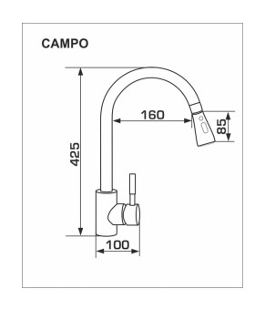 Смеситель GRANADO Campo LUX Avena бежевый, 425 мм (gz0502L)