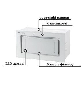 Вытяжка GRANADO Palamos 1614-1200 White glass (GCH486455)