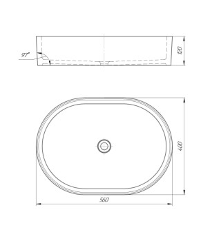 Раковина GRANADO Potes White gel накладная овальная 560x400x120 (gbs0905g)